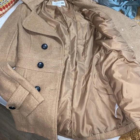 F21-Light brown pea coat - Picture 4 of 6
